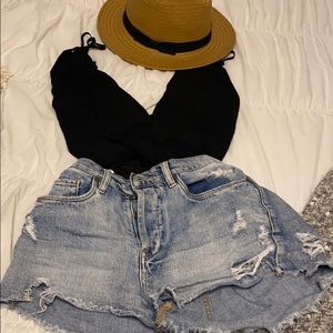 Tobi black tank body suit